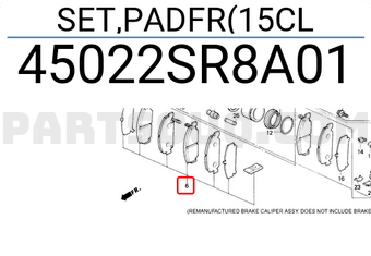 Honda 45022SR8A01 SET,PADFR(15CL