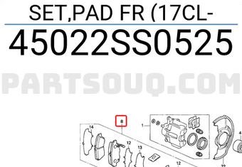 Honda 45022SS0525 SET,PAD FR (17CL