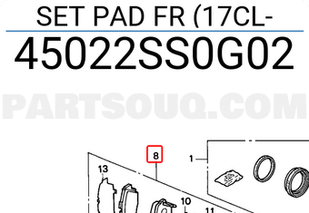 Honda 45022SS0G02 SET PAD FR (17CL