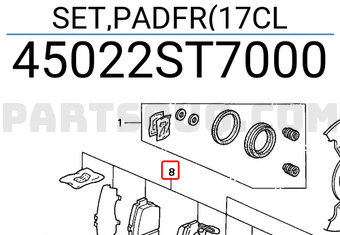 Honda 45022ST7000 SET,PADFR(17CL