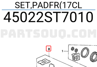 Honda 45022ST7010 SET,PADFR(17CL