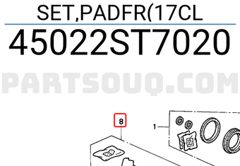 Honda 45022ST7020 SET,PADFR(17CL