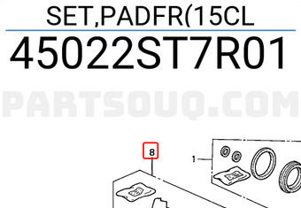 Honda 45022ST7R01 SET,PADFR(15CL