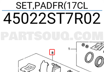 Honda 45022ST7R02 SET,PADFR(17CL