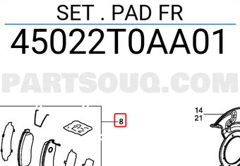 Honda 45022T0AA01 SET . PAD FR