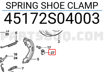 Honda 45172S04003 SPRING SHOE CLAMP