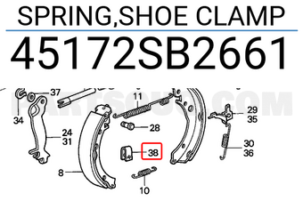 Honda 45172SB2661 SPRING,SHOE CLAMP