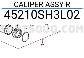 Honda 45210SH3L02 CALIPER ASSY R