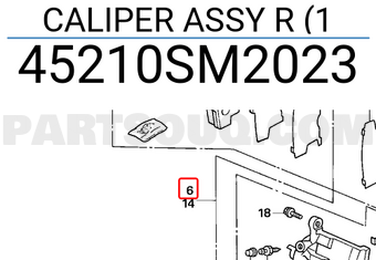 Honda 45210SM2023 CALIPER ASSY R (1
