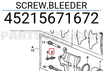 Honda 45215671672 SCREW,BLEEDER