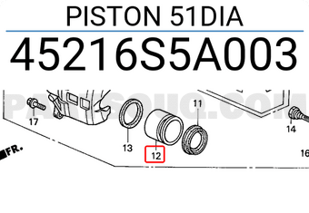 Honda 45216S5A003 PISTON 51DIA