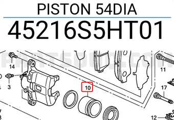 Honda 45216S5HT01 PISTON 54DIA