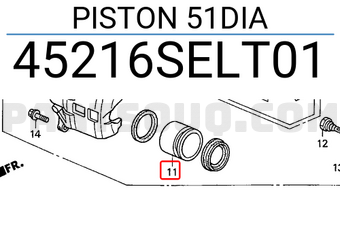 Honda 45216SELT01 PISTON 51DIA