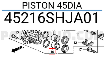Honda 45216SHJA01 PISTON 45DIA