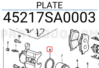 Honda 45217SA0003 PLATE