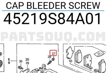 Honda 45219S84A01 CAP BLEEDER SCREW