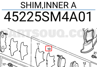 Honda 45225SM4A01 SHIM,INNER A