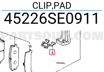 Honda 45226SE0911 CLIP,PAD