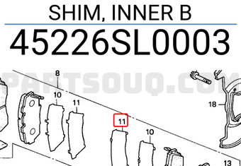 Honda 45226SL0003 SHIM, INNER B