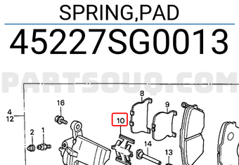 Honda 45227SG0013 SPRING,PAD