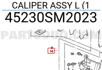 Honda 45230SM2023 CALIPER ASSY L (1