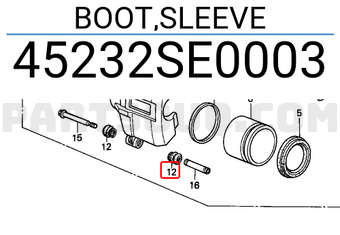 Honda 45232SE0003 BOOT,SLEEVE
