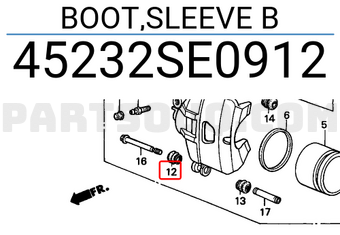 Honda 45232SE0912 BOOT,SLEEVE B