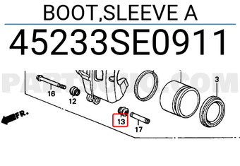 Honda 45233SE0911 BOOT,SLEEVE A