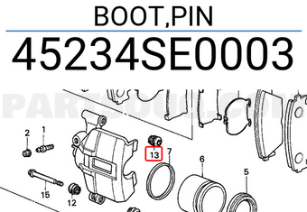Honda 45234SE0003 BOOT,PIN