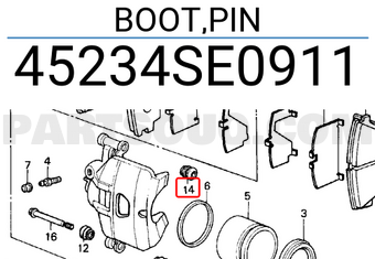 Honda 45234SE0911 BOOT,PIN