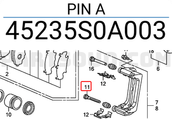 Honda 45235S0A003 PIN A