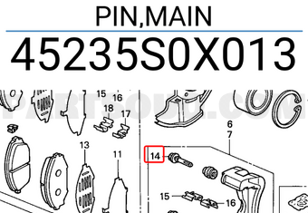 Honda 45235S0X013 PIN,MAIN