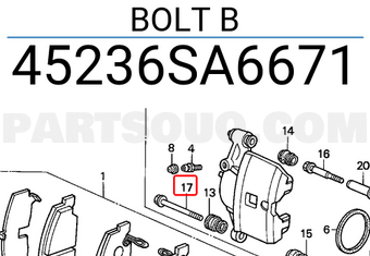 Honda 45236SA6671 BOLT B
