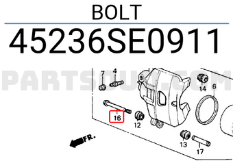 Honda 45236SE0911 BOLT