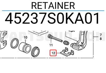 Honda 45237S0KA01 RETAINER