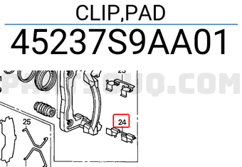 Honda 45237S9AA01 CLIP,PAD