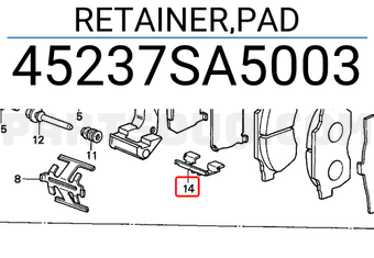 Honda 45237SA5003 RETAINER,PAD