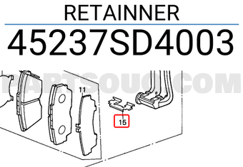 Honda 45237SD4003 RETAINNER