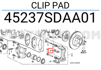 Honda 45237SDAA01 CLIP PAD