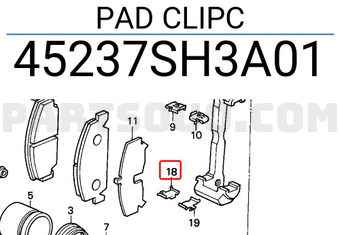 Honda 45237SH3A01 PAD CLIPC