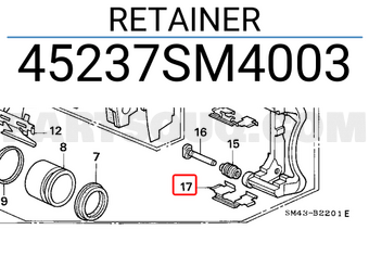 Honda 45237SM4003 RETAINER