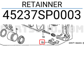 Honda 45237SP0003 RETAINNER