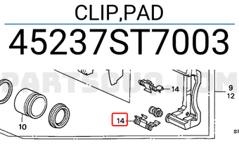 Honda 45237ST7003 CLIP,PAD