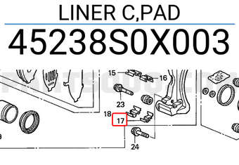 Honda 45238S0X003 LINER C,PAD