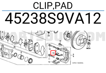 Honda 45238S9VA12 CLIP,PAD