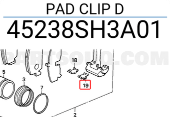 Honda 45238SH3A01 PAD CLIP D