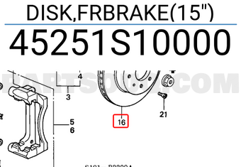 Honda 45251S10000 DISK,FRBRAKE(15")