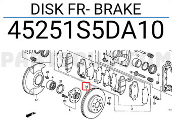 Honda 45251S5DA10 DISK FR- BRAKE