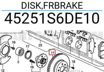Honda 45251S6DE10 DISK,FRBRAKE