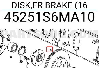 Honda 45251S6MA10 DISK,FR BRAKE (16